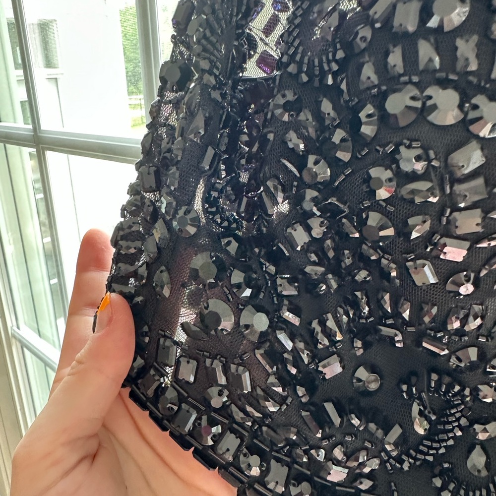 Mori Lee Black Lace Prom Dress - Picture 7 of 11